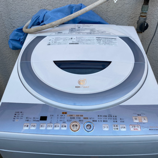 シャープ洗濯機(乾燥付き)　7kg Ag+イオンコート　穴なし槽