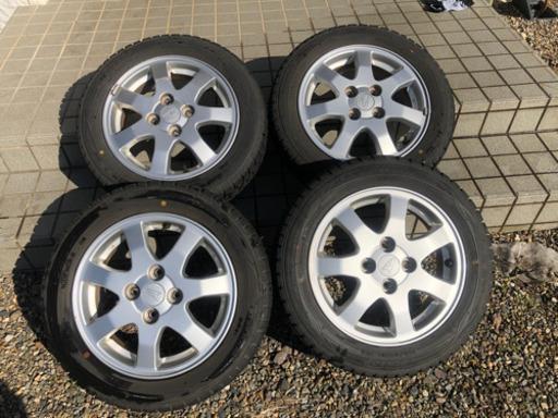 スタッドレス DUNLOP WM01 155/65R14 ダイハツ純正アルミホイール 4本 中古 ムーブ
