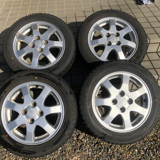 スタッドレス DUNLOP WM01 155/65R14 ダイハツ純正アルミホイール 4本 中古 ムーブ