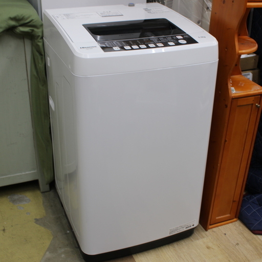 J11103)【最高年式・美品！】ハイセンス Hisense 全自動洗濯機 HW-T55C 5.5kg 2019年製 ホワイト 単身 一人暮らし用