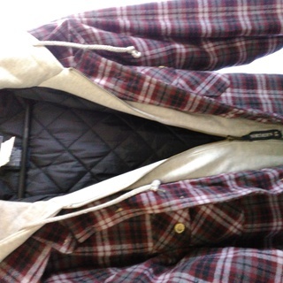 メンズ　カジュアルジャケット　チェック柄　サイズL   フ－ド付仕様