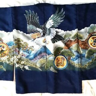 七五三☆五歳男児羽織袴フルセット足袋付き☆濃紺晴れ着着物の画像