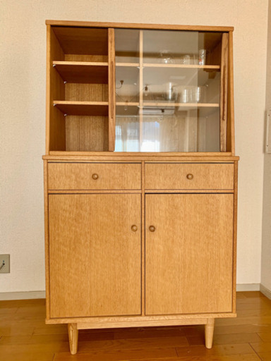 【中古】食器棚　上下取外し可　キッチン　チェスト　カップボード　キッチンボード