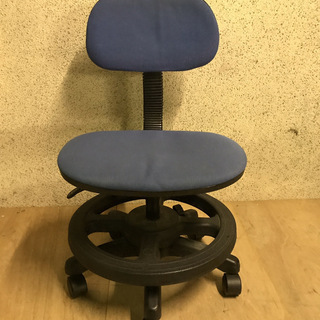 パソコンチェア 回転チェア 高さ調整可 ブルー 直径45cm×高...
