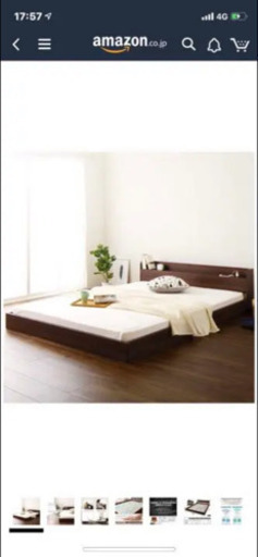 セミシングル【棚·コンセント付きフロアベッド】