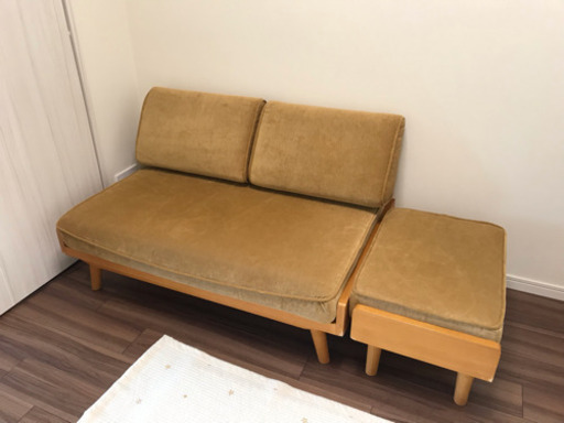 【取引中】unico アルベロソファ 2シーター+オットマン