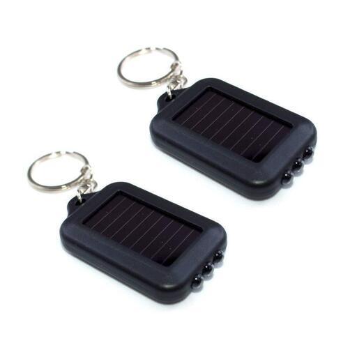 新品　ソーラーLED キーホルダー 74－BK　74－ＳＶ　二個セット