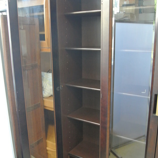 5段4列 引き出し ガラス戸付きの大きな本棚 飾り棚　高さ調整可能　大量収納の画像