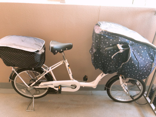 スイートリブ 20インチ前子乗せ付きモデル ホワイト ママチャリ