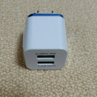 送料込 新品 2ポートUSB充電器 ACアダプタ iPhone ...
