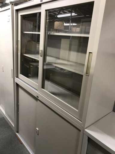 引き違い書庫 内田洋行 4×3型 上下セット 中古