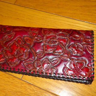 本革/レザー☆長財布 赤★未使用