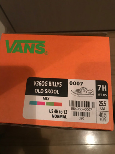 VANS V360G BILLYS OLD SCHOOL 新品 US7 ビリーズ