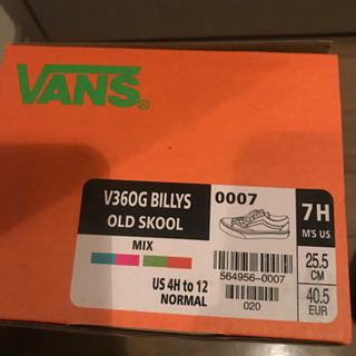 VANS V360G BILLYS OLD SCHOOL 新品 US7 ビリーズの画像
