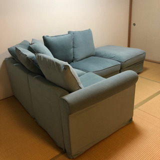 IKEA　カウチソファ　ミントグリーン Amazon｜Ikea GRÖNLID 4人掛けソファ 長椅子付き リュンゲン