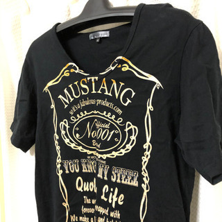 Tシャツ L メンズ ブラック ゴールド 半袖 カジュアル プリント MKオム MK hommeの画像