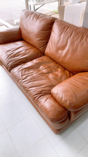 本革ソファー　美品です　　熊本リサイクルショップen