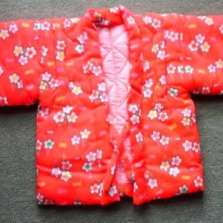 未使用品 ベビー 女の子 花柄 半纏 袢纏 はんてん