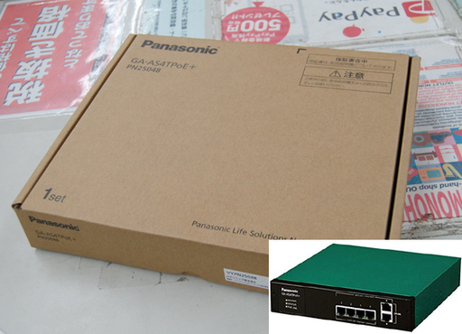 新品未使用 Panasonic PoE給電スイッチングハブ PN25048 GA-AS4TPoE+ パナソニック  ☆ PayPay(ペイペイ)決済可能 ☆ 札幌市 清田区 平岡