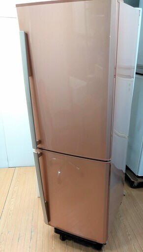 冷蔵庫　大きめ２ドア　お部屋が明るくなるアプリコットゴールド　256L