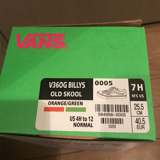 VANS V360G BILLYS OLD SCHOOL新品 US7.5 ビリーズの画像