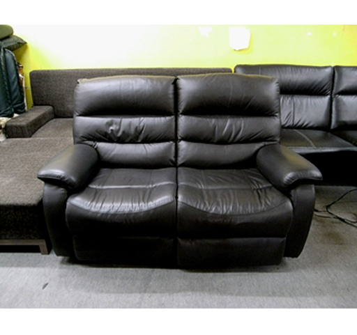 札幌【本革 電動リクライニング 2人掛けソファ】幅150cm ダークブラウン こげ茶色系 ソファー 本郷通店