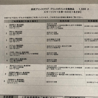 土日可！リフト券☆プリンススノーリゾート☆9ヶ所の画像