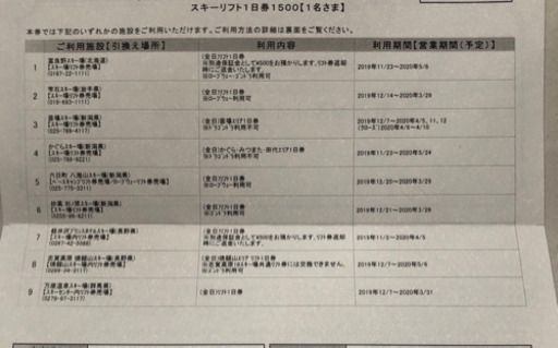 土日可！リフト券☆プリンススノーリゾート☆9ヶ所