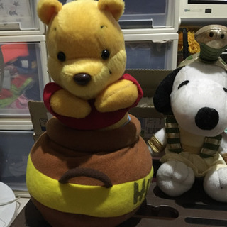 キティ＆プーさん＆スヌーピーぬいぐるみの画像