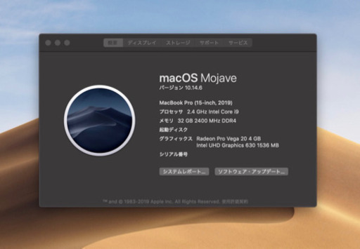 MacBook Pro 15インチ 2019モデル 2TB フルカスタム