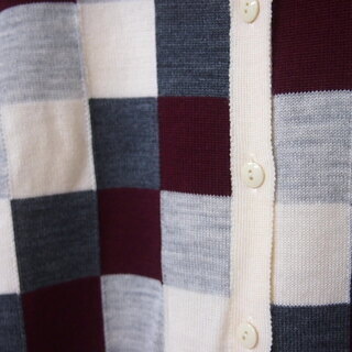 定価1.2万 メンズ 新品タグ付 アーガイル柄 小田急百貨店 100％ ウール カーディガンの画像