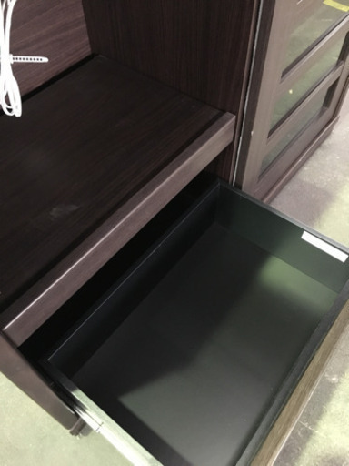 JK0027 引き戸式キッチンボード 木目調ダークブラウン シンプルモダン