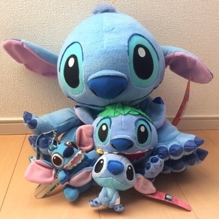 新品紙タグ付◆リロ&スティッチ ぬいぐるみ 大中小4つセット デ...