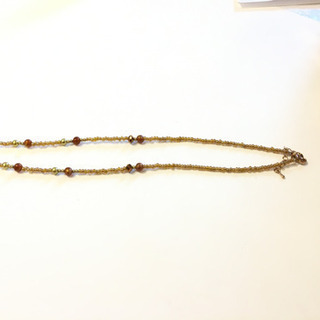 ①オレンジ系　アンティークビーズ ネックレス　#Cattleyaの画像