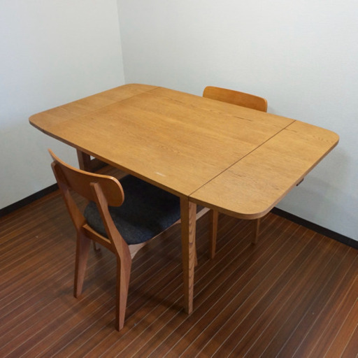 【初売りセール大特価】unico  バタフライテーブルセット　ダイニングテーブル　FIXチェア　オーク材