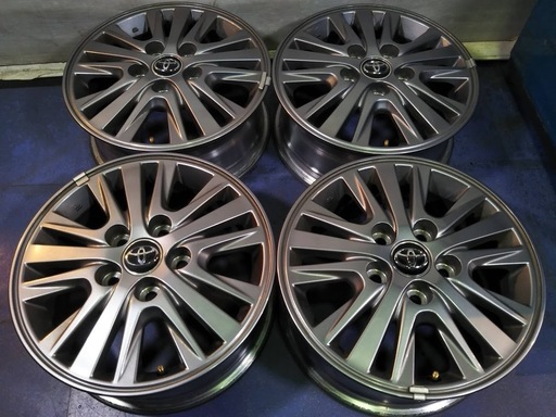 人気 ガンメタ色【美品/4本】15インチ  80 ノア 純正 ヴォクシー 80系 エスクァイア エスティマ アイシス トヨタ純正 アルミホイール【富山】中古/4本