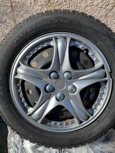 スタッドレスタイヤスチールホイールセット 155/65R13