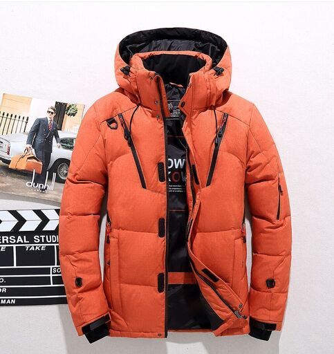 メンズダウンジャケット ダウンコート コート　ダウンコート男性 肉厚 防寒冬物 冬服 サイズ選べる可オレンジ