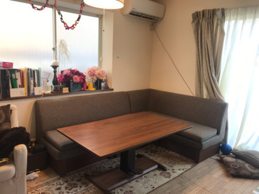 11/29引取限定！島忠購入26万 美品 コーナーソファ&昇降テーブル