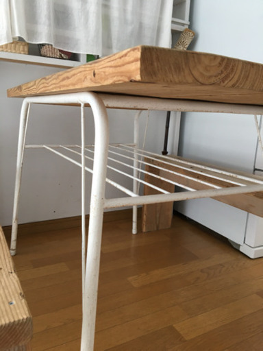 足場板 テーブルセット アイアン カフェテーブル鉄脚