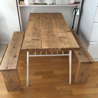 足場板 テーブルセット アイアン カフェテーブル鉄脚