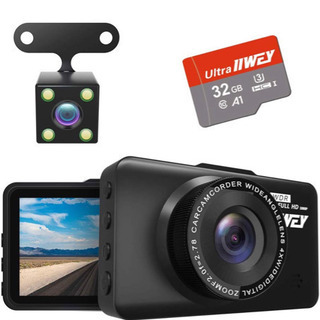 【新品未使用】ドライブレコーダー 前後カメラ 32GB SDカード付き