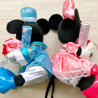 値下げ！新品未使用ぬいぐるみ　結婚式やパーティーに　ウェルカムボード　人形　ミッキーミニー　Disneyディズニーの画像