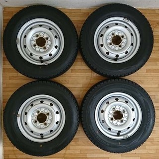 軽バン用エヴリィ/ハイゼット他 鉄ホイール付き 冬タイヤ145R...