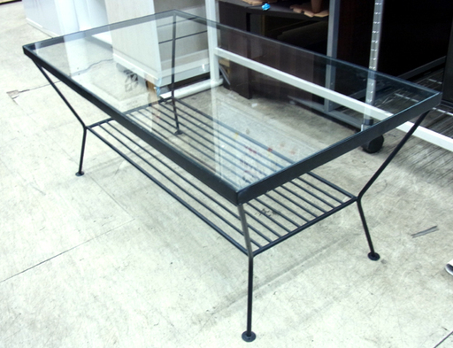 南12条店 unico/ウニコ ソファテーブル  EDDY（ エディシリーズ）ガラストップ × アイアンフレーム 幅95cm