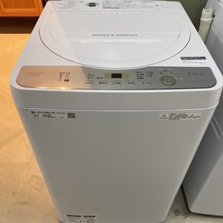 洗濯機 シャープ SHARP ES-GE5C 2019年製 5.5kg 中古品