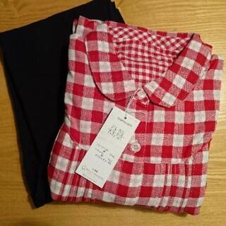 値下げ【新品】マタニティパジャマ 赤チェック レギンス 産前 産後