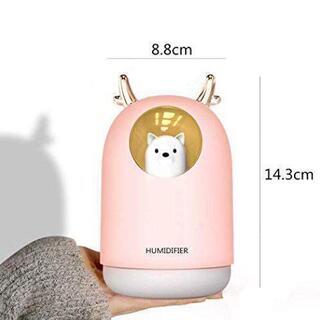 特価 卓上 超音波加湿器 ピンク 大容量 300ML USB ライト 静音 乾燥 花粉症対策 空気清浄 除菌 小型 軽量 室内 人気 ランキング 最新 新品の画像