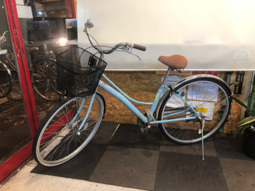27インチ 自転車　ママチャリ　水色