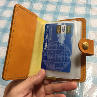 未使用 本革カードケース 猫柄の画像